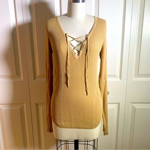 Brand new camel Rag and Bone lace up top